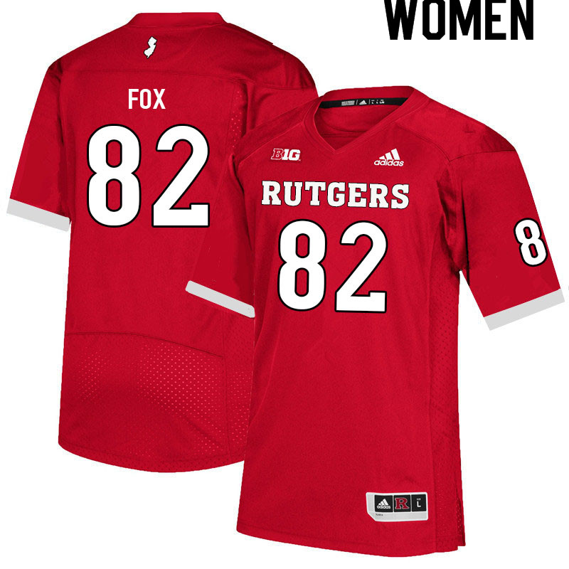 Women #82 Brayden Fox Rutgers Scarlet Knights College Football Jerseys Sale-Scarlet